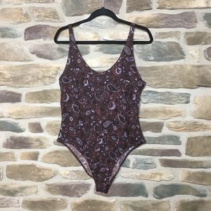 Free People So Fresh Freesia Merlot Bodysuit